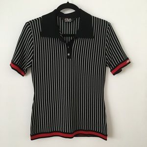 Fila Vintage Striped Polo Top