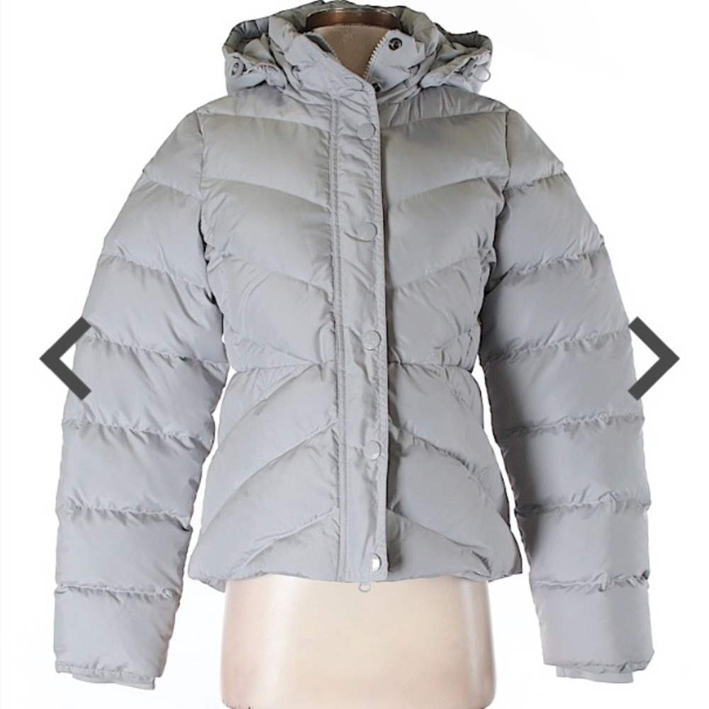 J.Crew | Gray Hooded Puffer Coat | Small