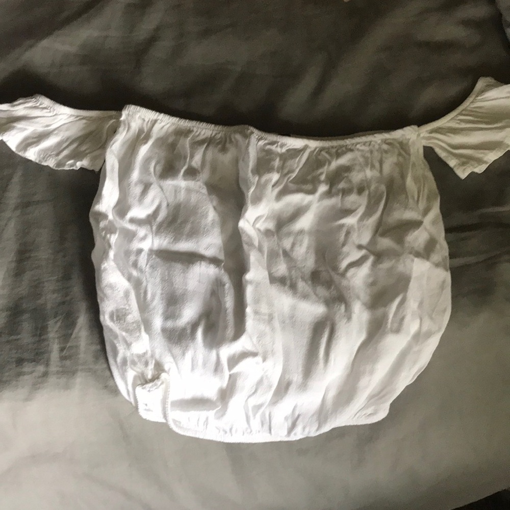 White Off Shoulder Crop Top