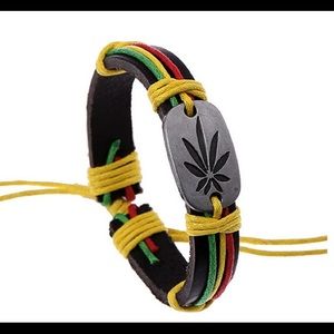 Fashion Maple Leaf Braid Faux Leather Bracelet