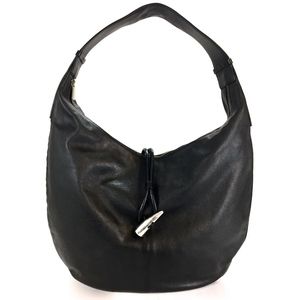 Burberry London  Authentic Italy Leather Loop Hobo