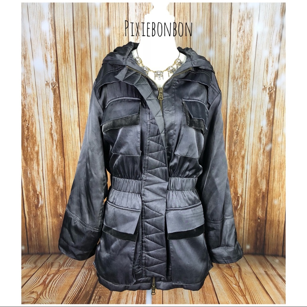 Nanette Lepore Velvet Trim Winter Coat