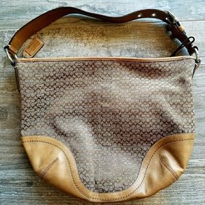 Coach leather and canvas purse