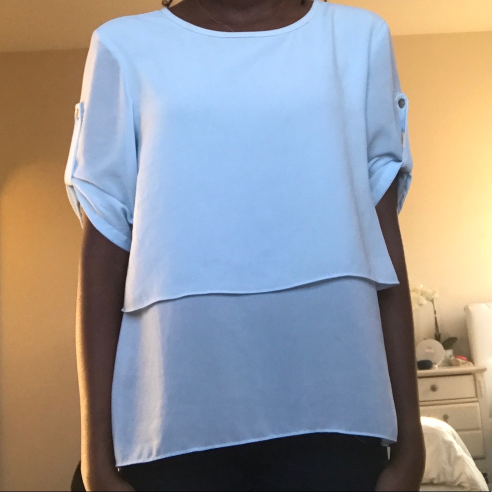 A light blue Calvin Klein top