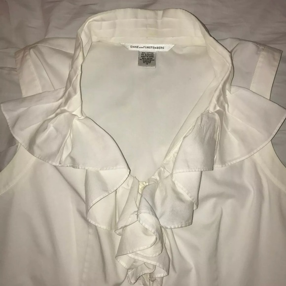 DVF RUFFLE BUTTON UP BLOUSE - Picture 3 of 4