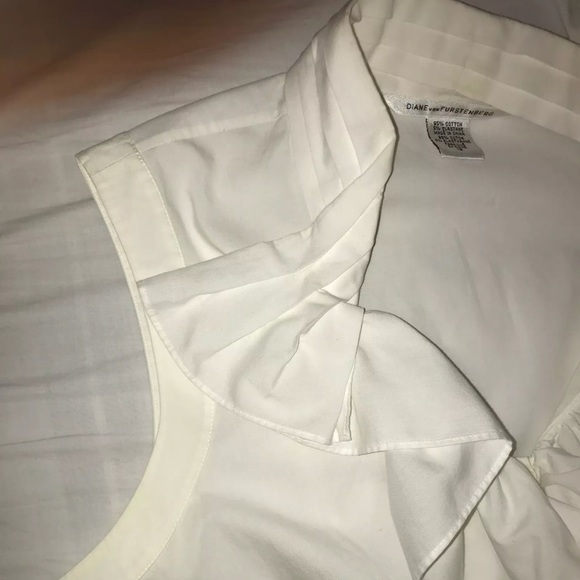 DVF RUFFLE BUTTON UP BLOUSE - Picture 4 of 4