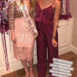 Burgundy Satin Jumpsuit