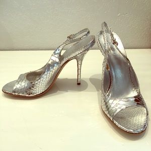 Gucci silver high heels