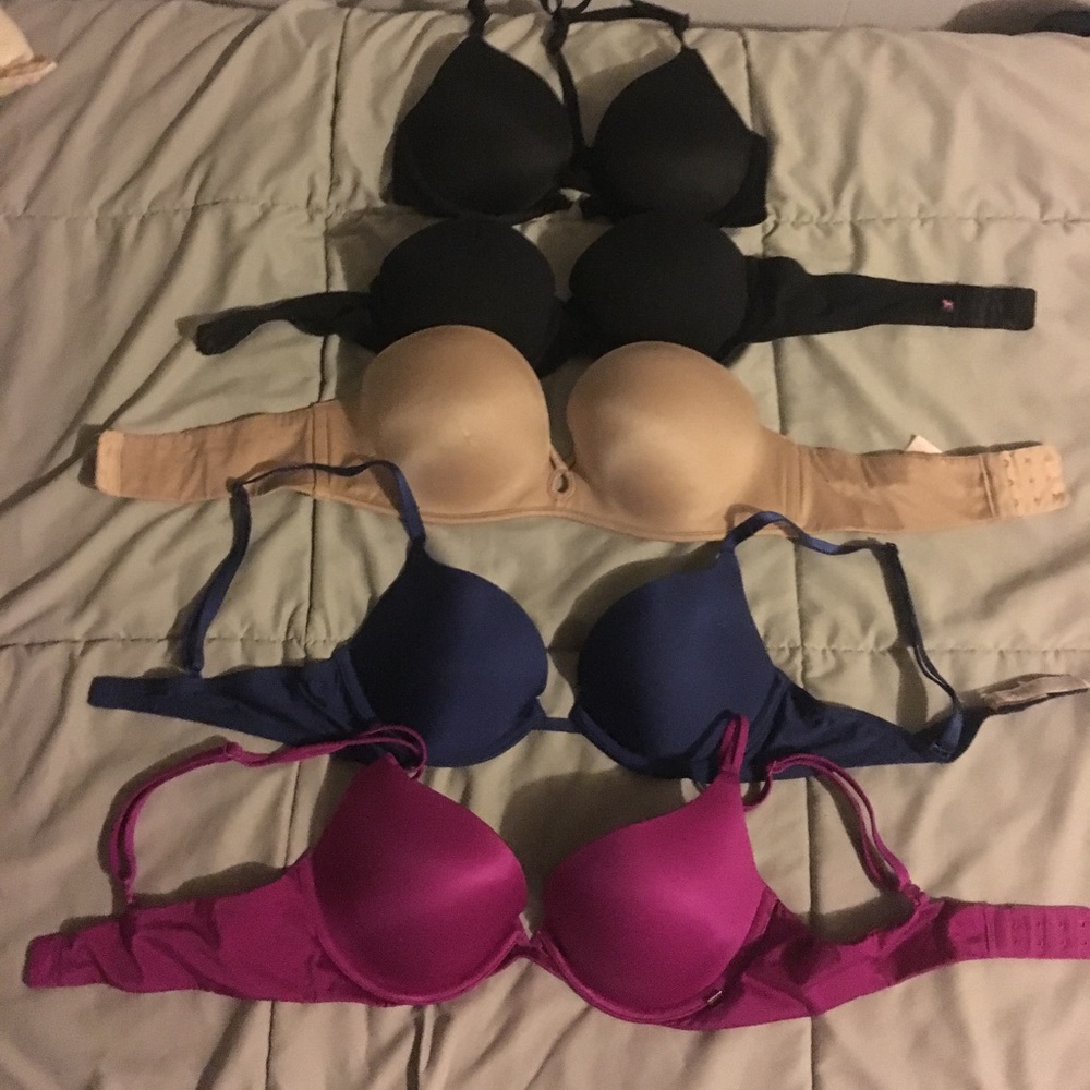 ALL 5 Victoria's Secret push-up bras 32B