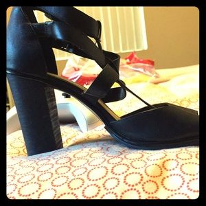 Black leather heels (New never worn shoes)