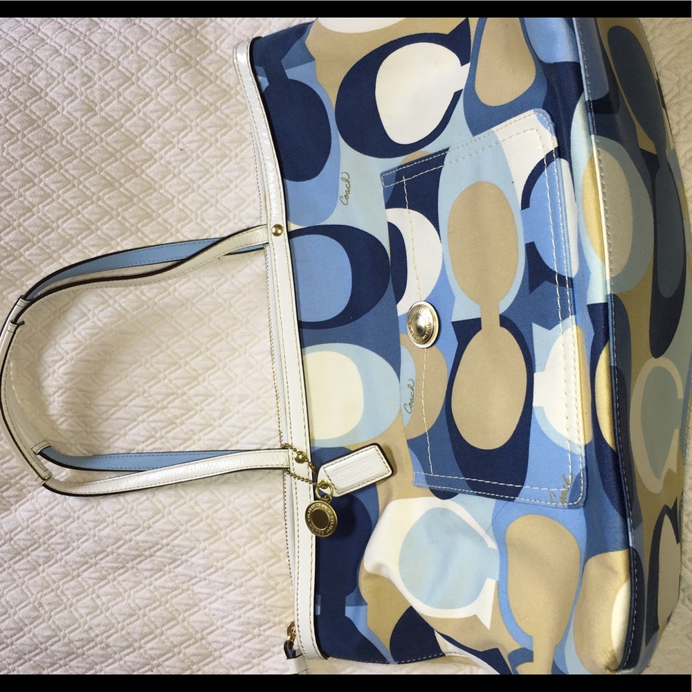NWOT Coach signature blue bag