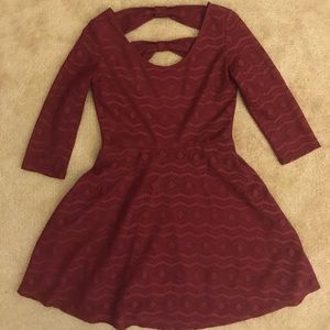 Dark Red Dress With Bows