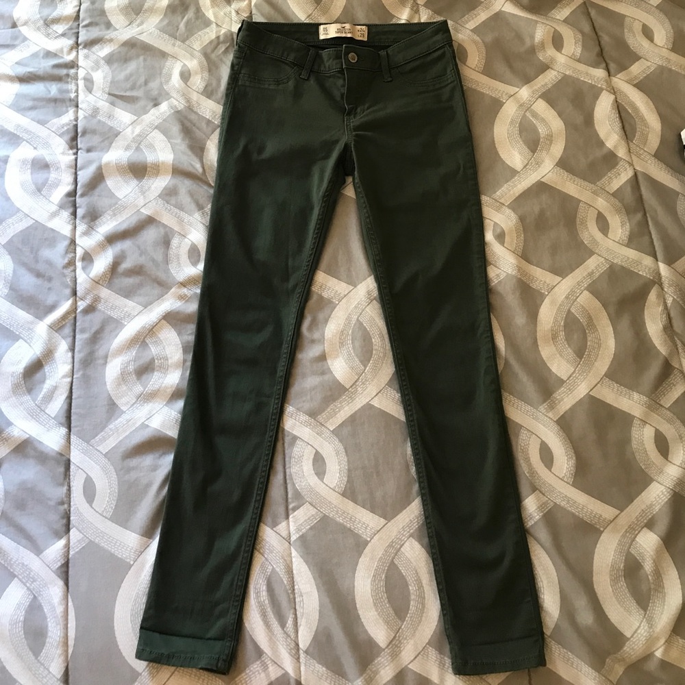 Olive green "super skinny" jeans