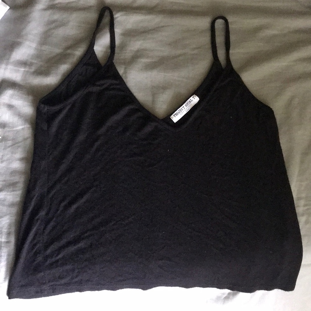 Project Social T Black Camisole Crop Top