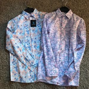 Two button up boys shirts