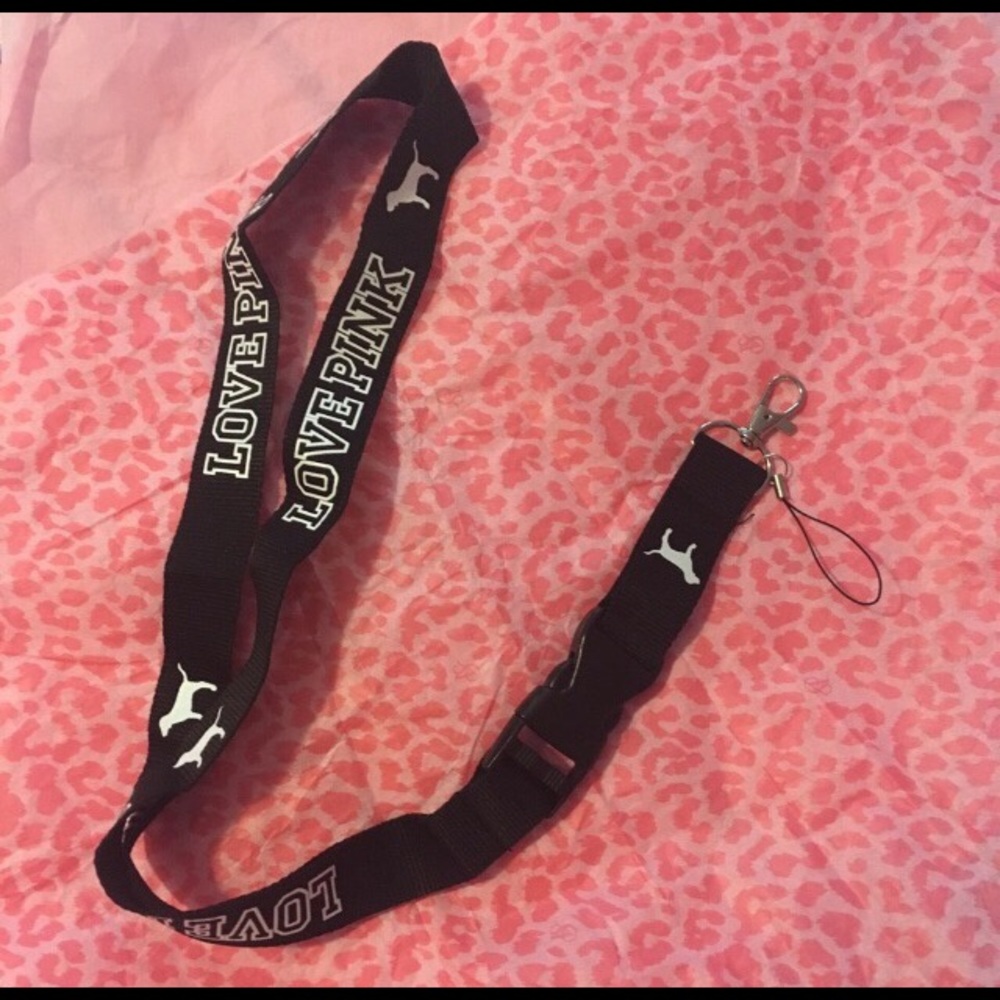 Black & White pink lanyard