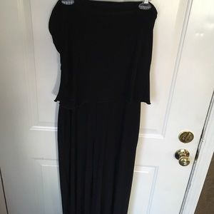 WM BM black pull up jumpsuit size large strapless