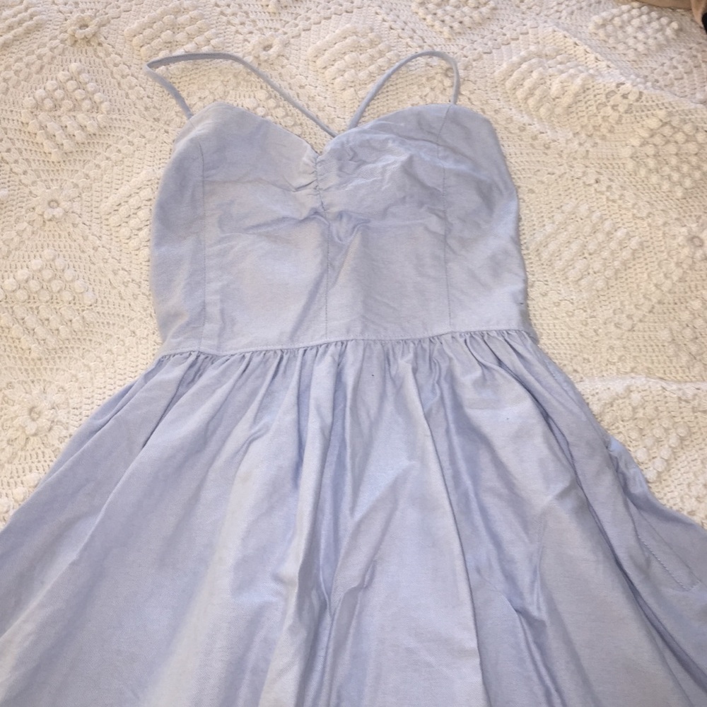 AMERICAN APPAREL light blue lace up dress