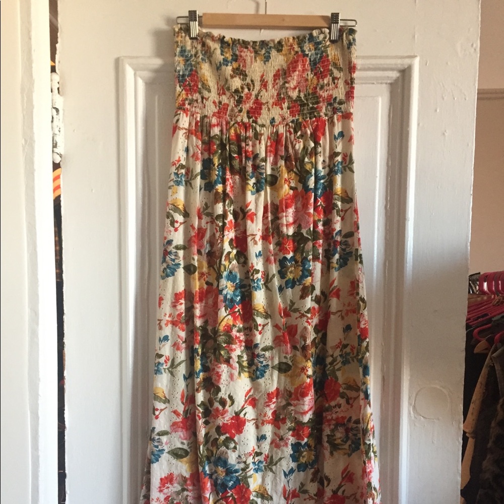 Strapless floral dress