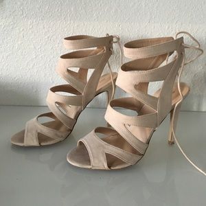 Suede high heels