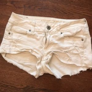 White jean shorts