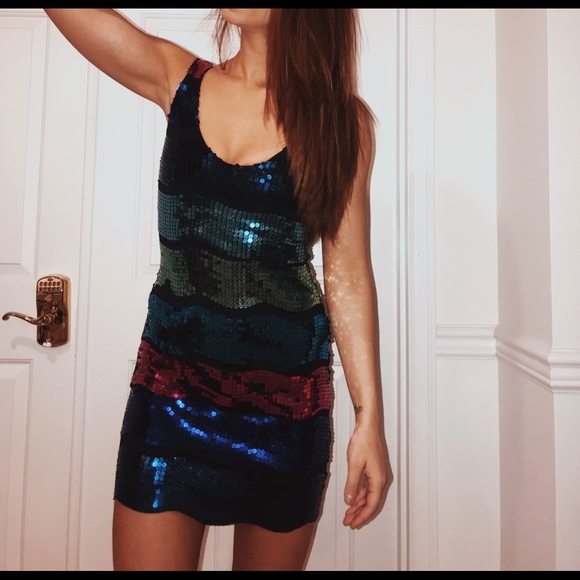 SALE!! 🎀❤️ Multicolor Sequin Dress - Picture 1 of 4