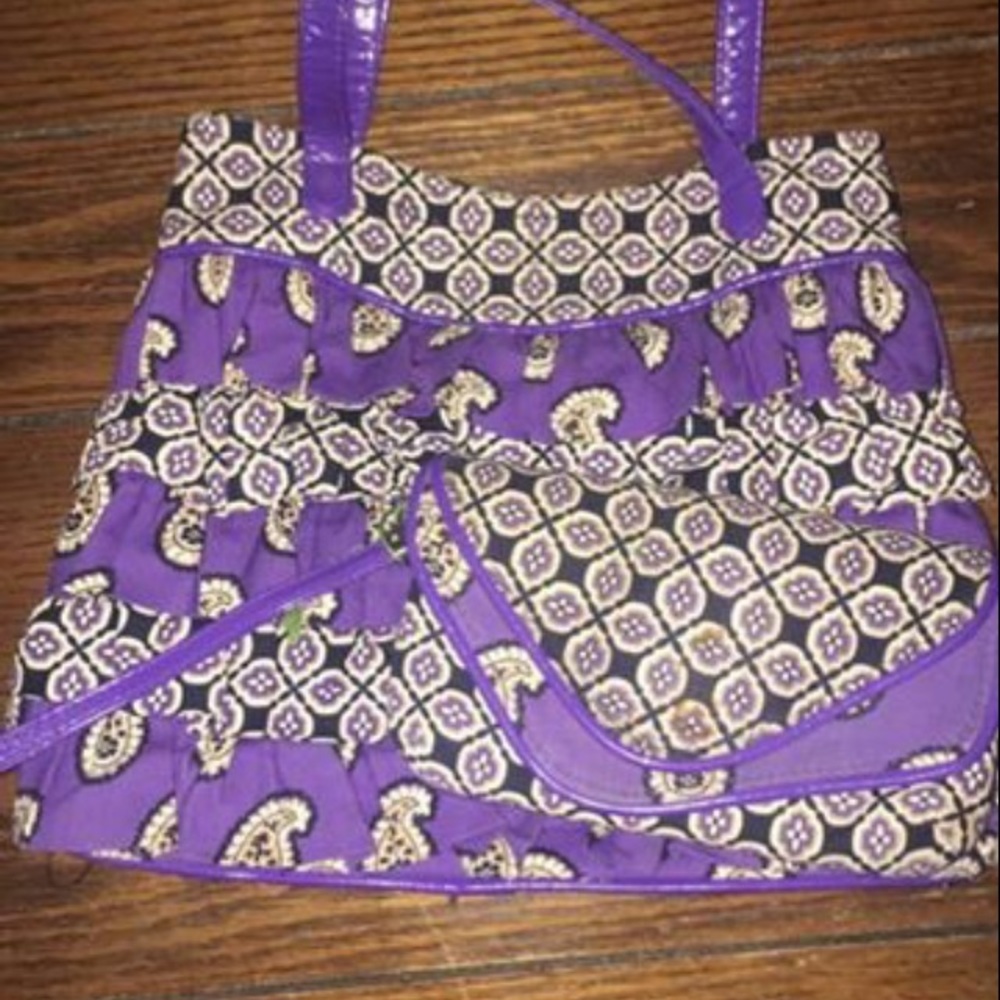 Vera Bradley purple Frill wallet and purse set