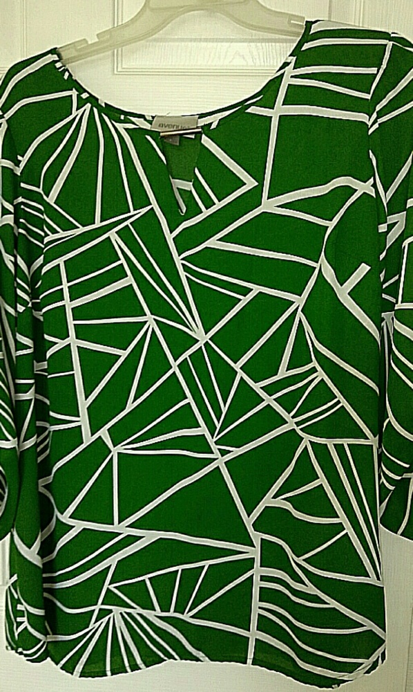 Vibrant Green and White Tunic