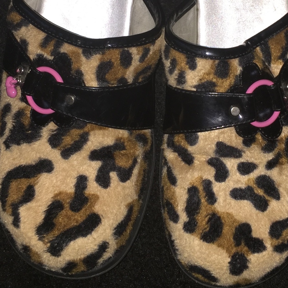 GIRLS CRYSTALUNA STRIDE RITE Leopard Mule Slip On - Picture 4 of 4