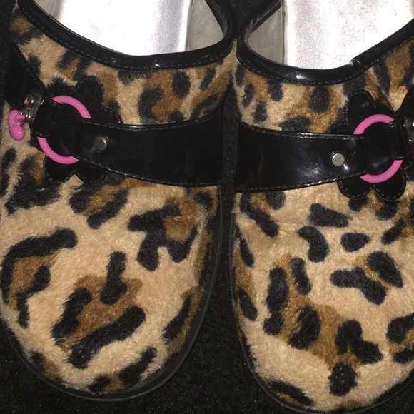 GIRLS CRYSTALUNA STRIDE RITE Leopard Mule Slip On - Picture 4 of 4