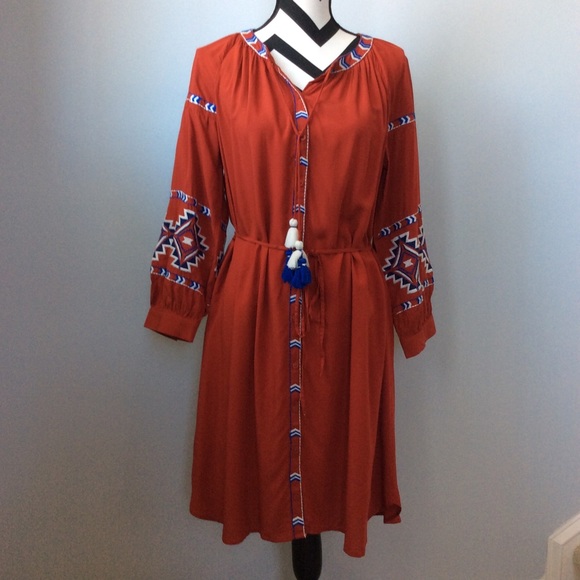 LOFT Bohemia Shirtdress in Red - Picture 2 of 4