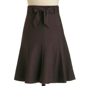Mocloth Profesh Pinstripes Skirt in Brown