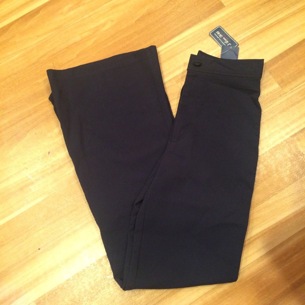 High waisted navy pants