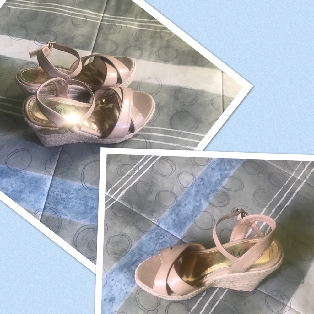 💥CATHY JEAN Nude Wedge Sandals