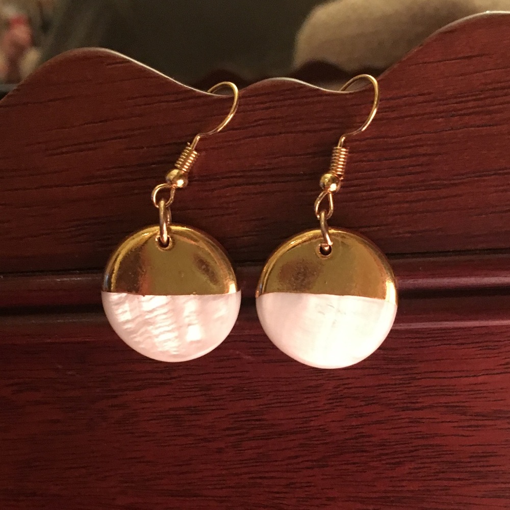 3/$10 Gold and white earrings