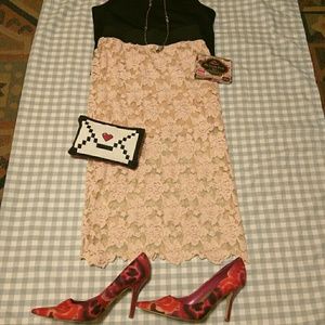 Free People Blush Lace Skirt