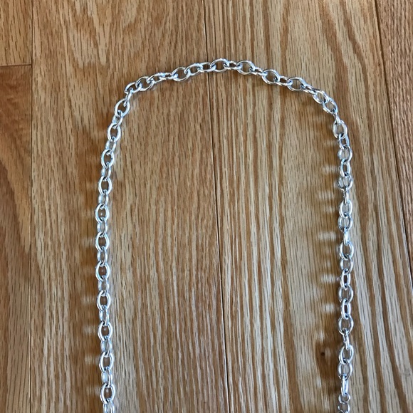 Long chunky silver & pearl beaded strand necklace - Picture 5 of 6