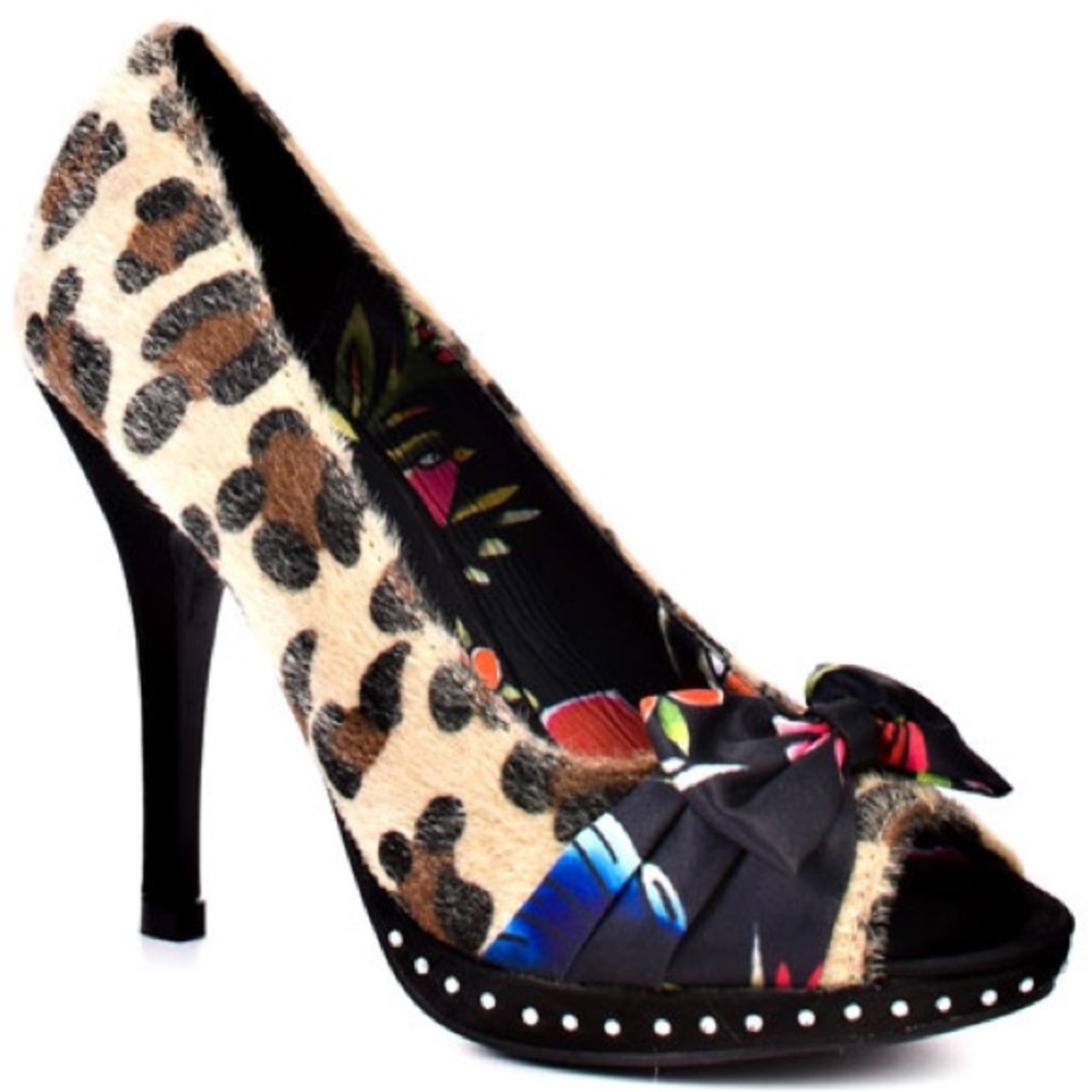 NEW Iron Fist Love Bites fur Leopard Heels sz 10