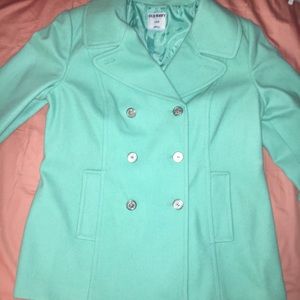 Cute teal peacoat