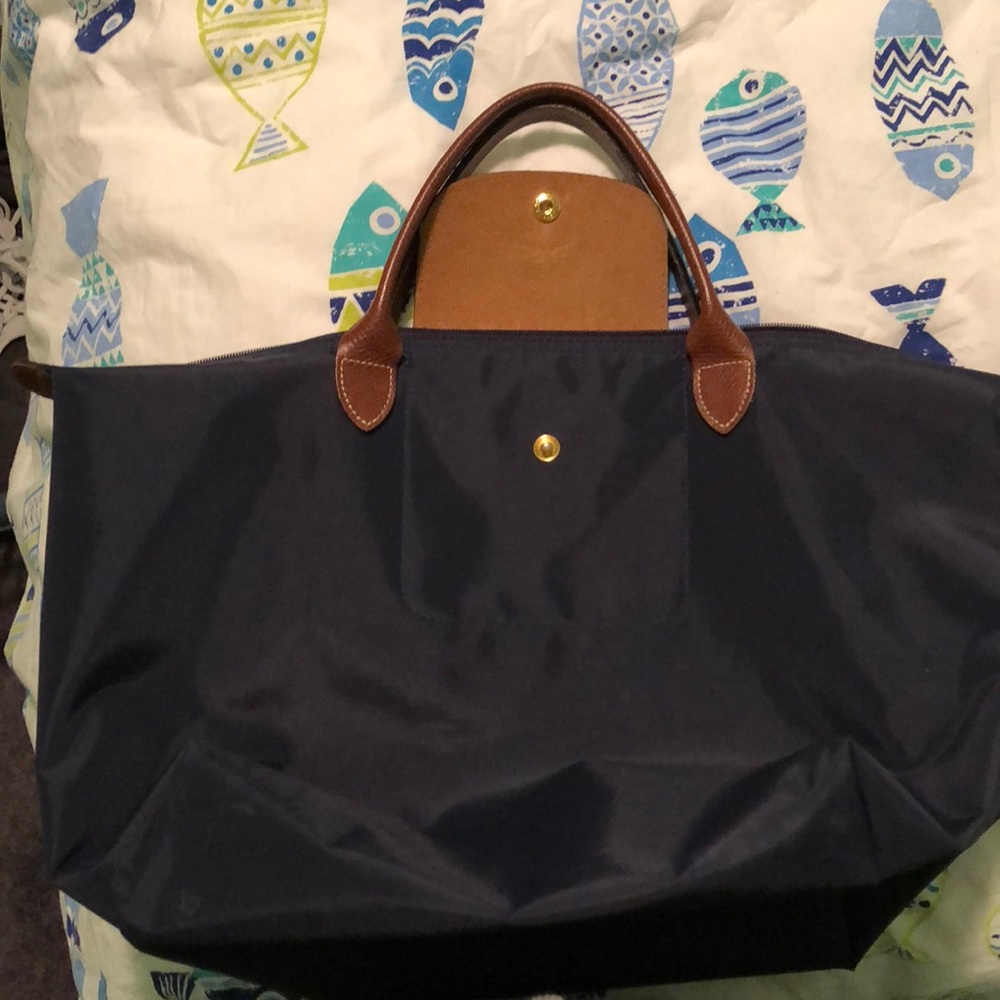 Navy blue long champ bag