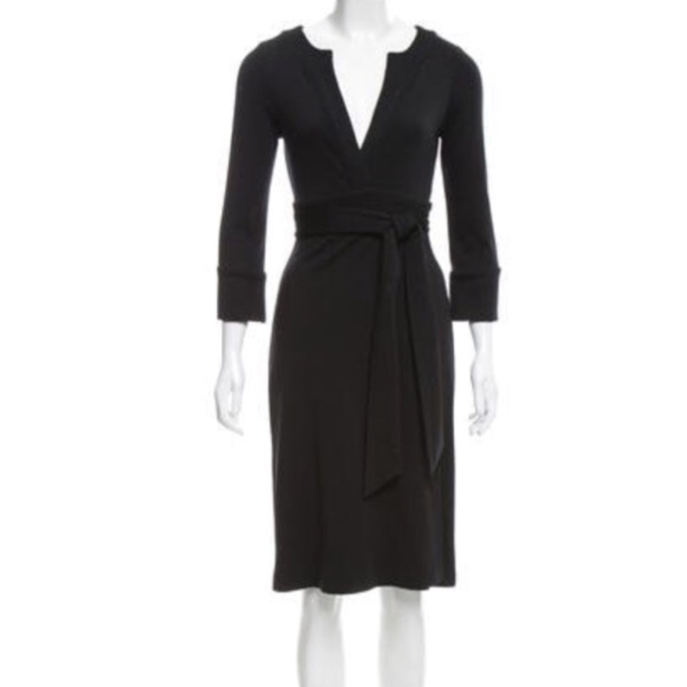 DVF Wool Midi Wrap Dress