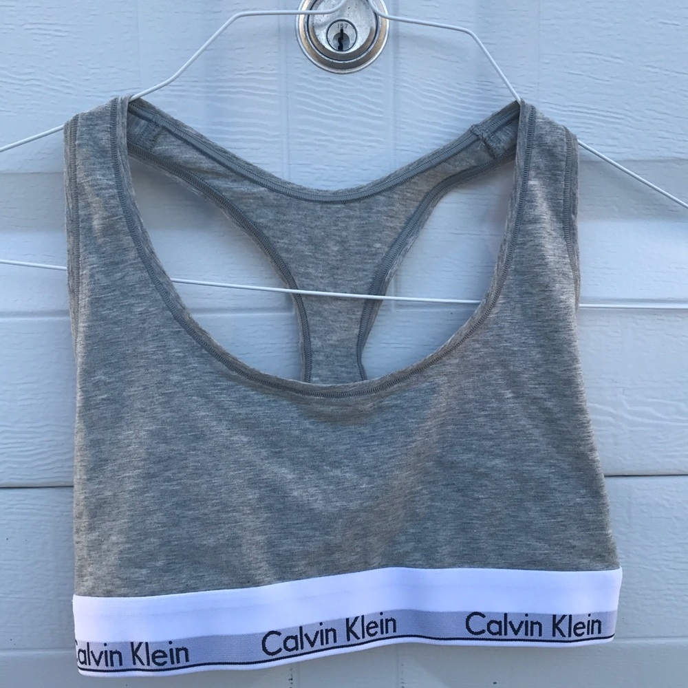 Brand new gray Calvin Klein sports bra