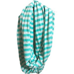 Aqua Blue and White Infinity Scarf