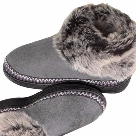 Gray Soft Cozy Fuzzy Clog Slipper Bootie - Picture 3 of 4