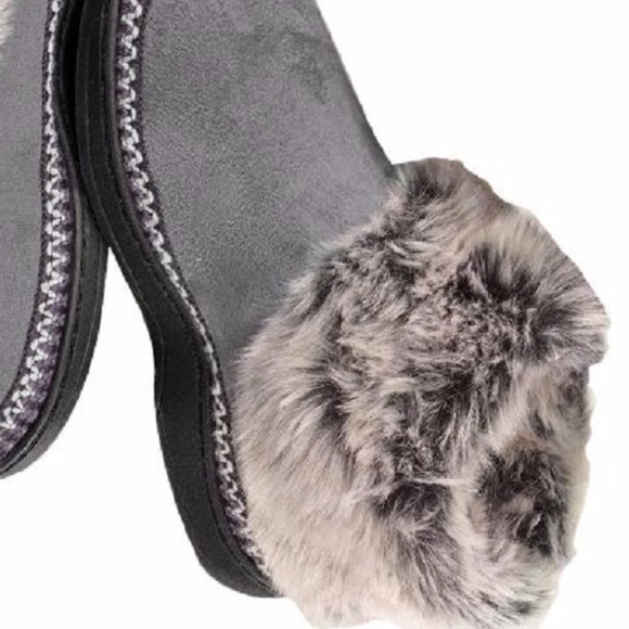 Gray Soft Cozy Fuzzy Clog Slipper Bootie - Picture 4 of 4