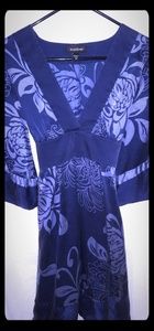 BEBE blue patterned dress