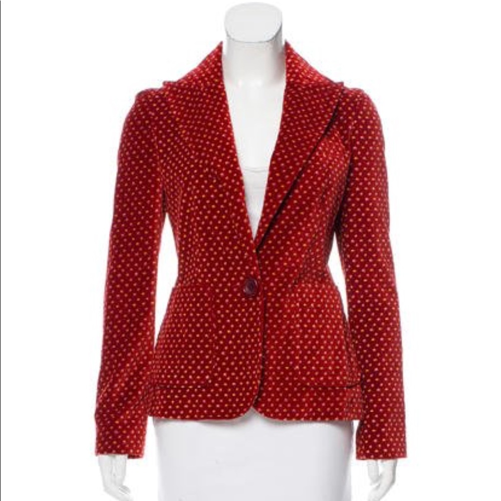MARC JACOBS PRINTED VELVET BLAZER (Sz 4)