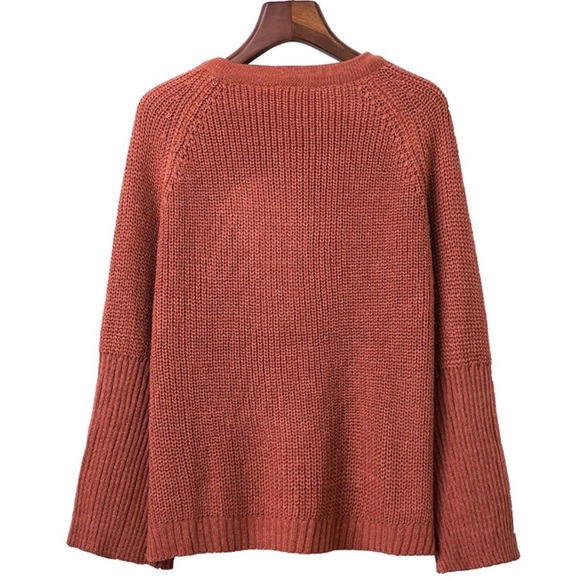 ‘Liya’ Brick Red Tie Up Sweater - Picture 4 of 4