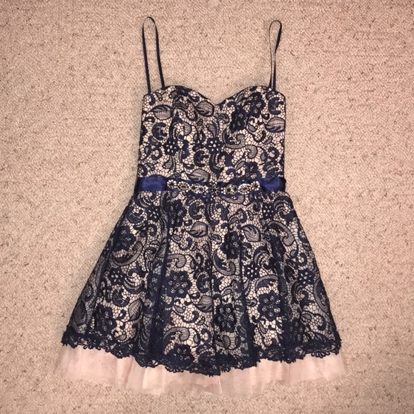 Never worn gorgeous navy and blush pink dress! - Picture 1 of 6