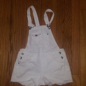Justice Girls white overalls